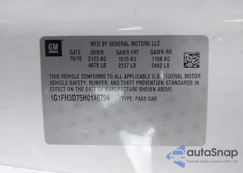 2017 Chevrolet Camaro 2Ss from USA, damaged, VIN 1G1FH3D75H0149794